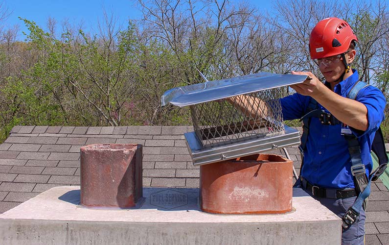 Professional chimney cap installation technician Northeast Ohio