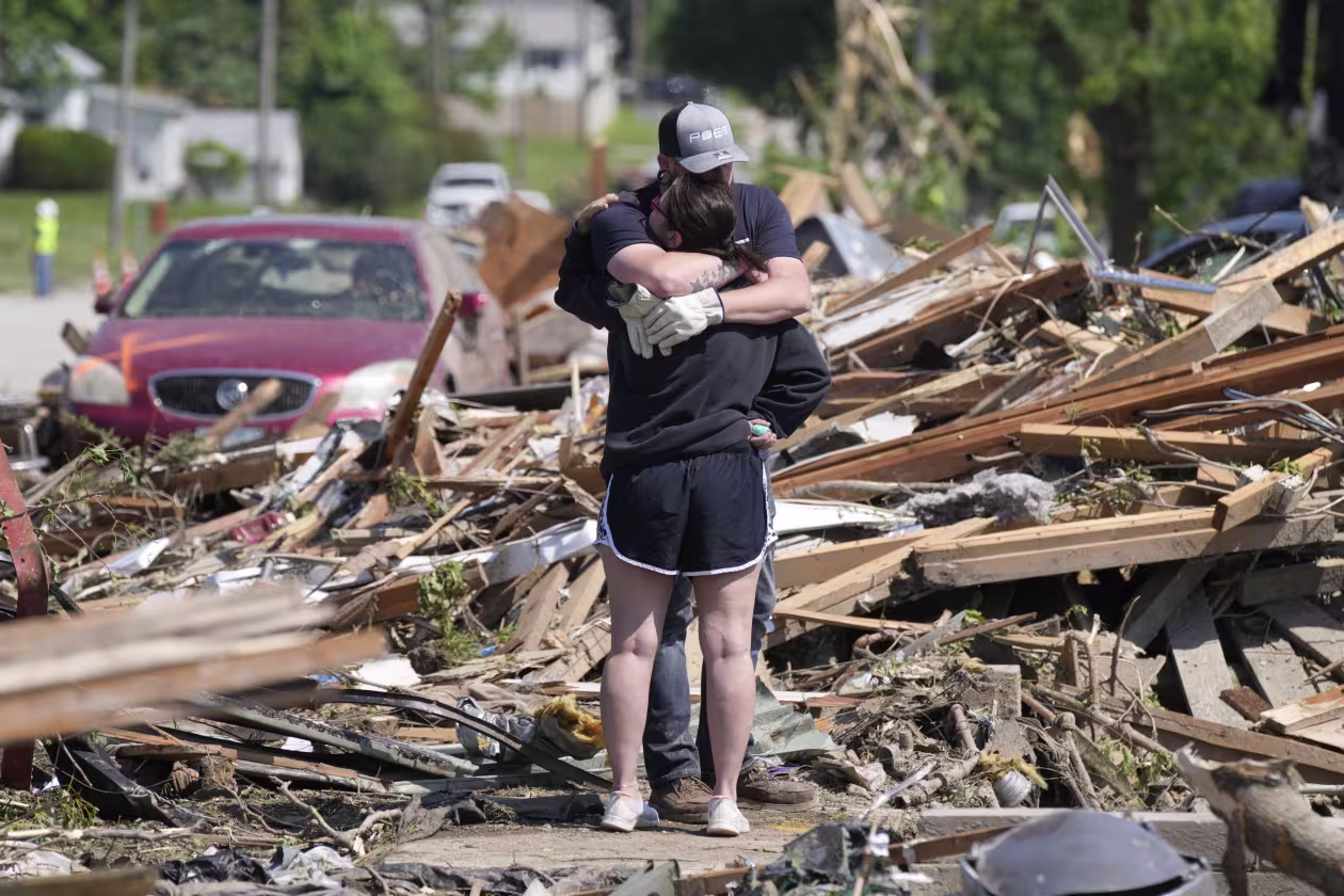 Tornado debris cleanup in progress
