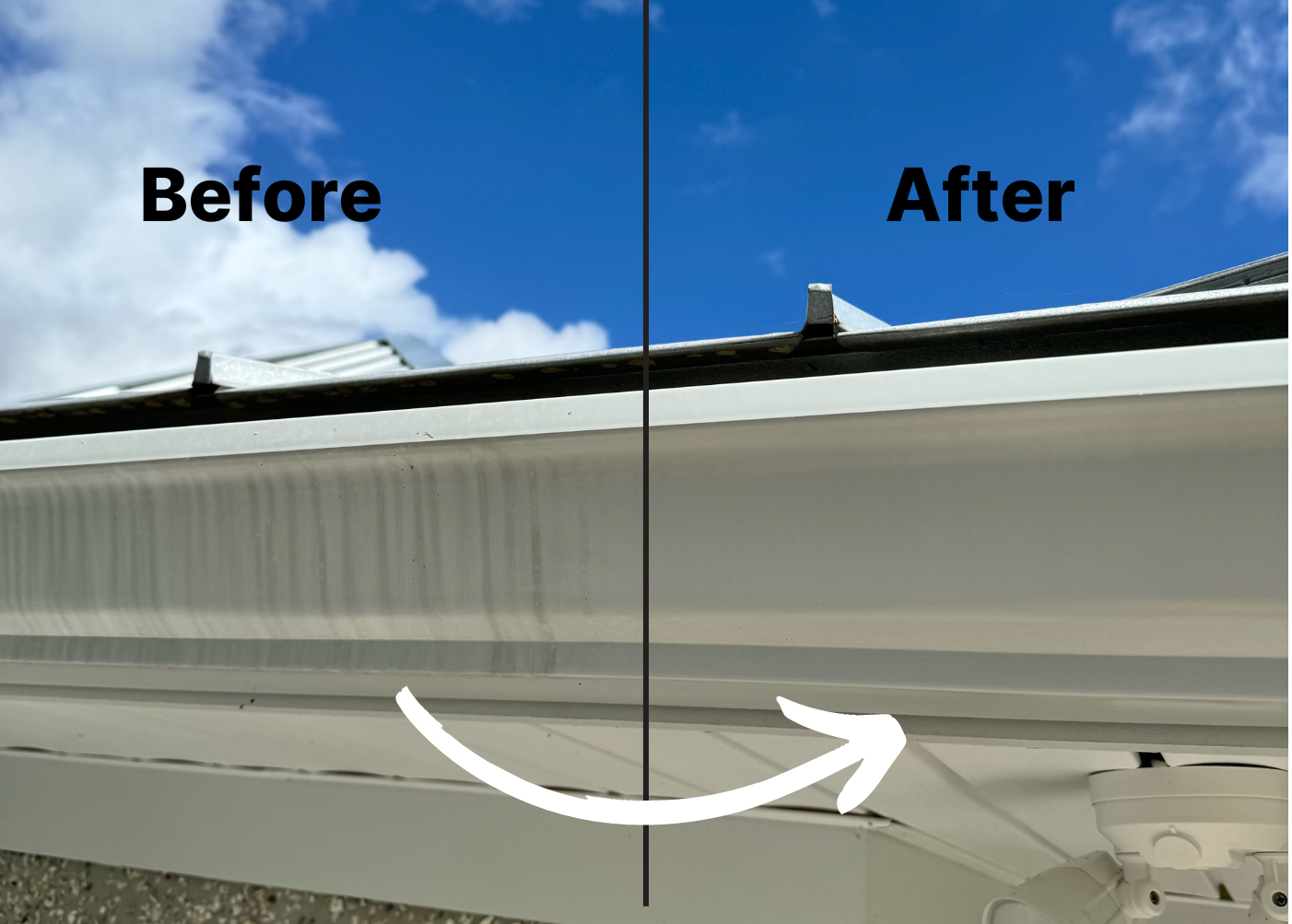 Gutter whitening before and after results