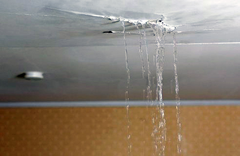 Roof Leak Repair | Roof Gutter Now | OH, PA & NY 1 Water dripping from ceiling during active roof leak